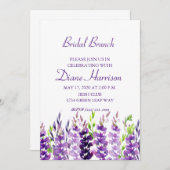 パープル結婚の水彩色ラベンダーシャワー 招待状 (正面/裏面)