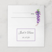 パープル結婚の水彩色ラベンダー座席表 プレイスカード (外部開封)