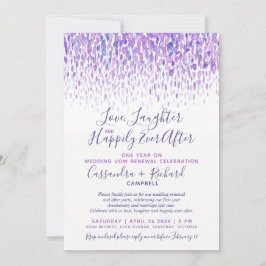 パープル結婚の誓いの更新1年の後に幸せに 招待状