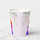 パープル結婚の贈り物ラベル 紙コップ (左)