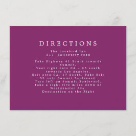 パープル結婚の追加情報の指示 エンクロージャーカード