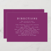 パープル結婚の追加情報の指示 エンクロージャーカード (正面/裏面)