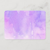 パープル結婚は元気に願っている。ラベンダーの水彩 エンクロージャーカード (裏面)