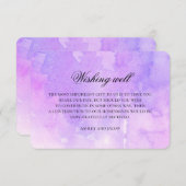 パープル結婚は元気に願っている。ラベンダーの水彩 エンクロージャーカード (正面/裏面)