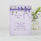 パープル結婚エンボスの発願の更新招待状 招待状 (スタンド正面)