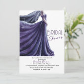 パープル結婚ガウンブライダルシャワー#4 招待状 (スタンド正面)