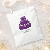 パープル結婚ケーキ フェイバーバッグ (クリップ留めされた状態)