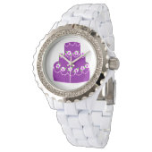 パープル結婚ケーキ 腕時計 (アングル)
