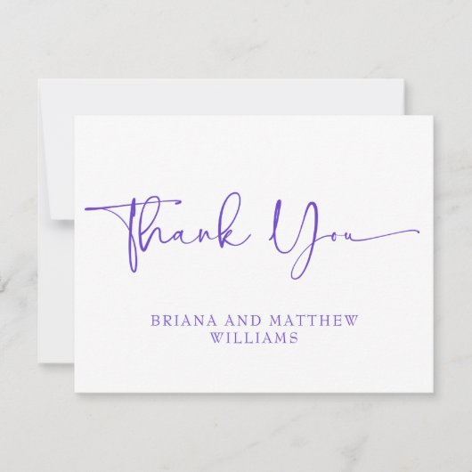 パープル結婚サンキューカード サンキューカード (正面)