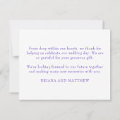 パープル結婚サンキューカード サンキューカード (裏面)