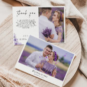 パープル結婚サンキューカード 招待状
