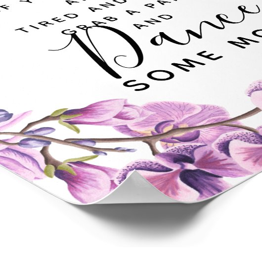 パープル結婚スイートピーのビーチサンダルの結婚徴候 ポスター (角)