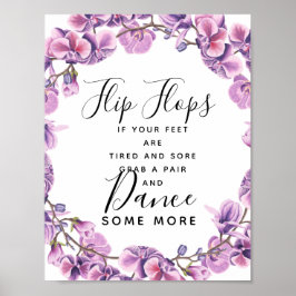 パープル結婚スイートピーのビーチサンダルの結婚徴候 ポスター