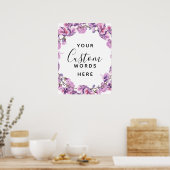 パープル結婚スイートピー独自のカスタム作成 ポスター (キッチン)