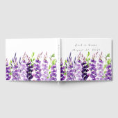 パープル結婚ズウォーターカラーラベンダーゲストブック ゲストブック (全面)