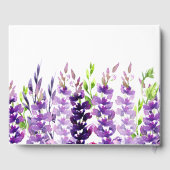 パープル結婚ズウォーターカラーラベンダーゲストブック ゲストブック (裏面)