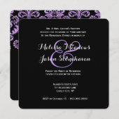 パープル結婚ズダマスクレースリハーサルディナー2 招待状 (正面/裏面)