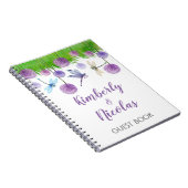 パープル結婚ズパーソナライズされたゲストブック ノートブック (右側)
