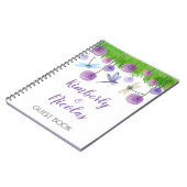 パープル結婚ズパーソナライズされたゲストブック ノートブック (左側)