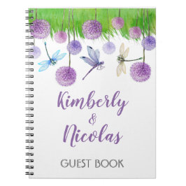 パープル結婚ズパーソナライズされたゲストブック ノートブック