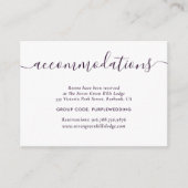 パープル結婚ズホテルアコモデーションカード エンクロージャーカード (正面)