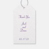 パープル結婚ズ・ウォーター・カラー・ラベンダー ギフトタグ (裏面)