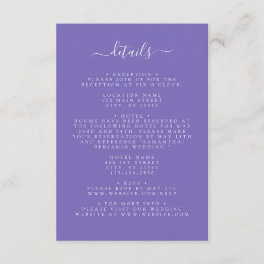 パープル結婚ズ エンクロージャーカード (正面)