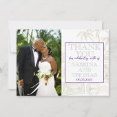 パープル結婚バハマの写真 サンキューカード (正面)