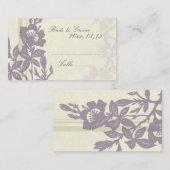 パープル結婚フローラの場所設定カード プレイスカード (正面/裏面)