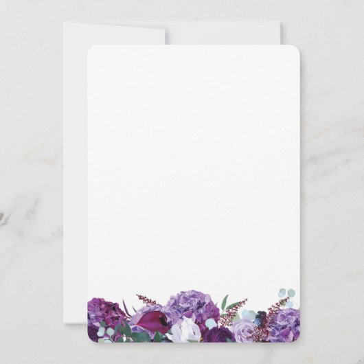 パープル結婚フローラの発表日付の保存 セーブザデート (裏面)