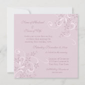 パープル結婚フローラの誓の更新招待状 招待状 (裏面)