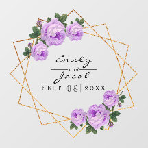 パープル結婚フローラエレガント金ゴールドグリッターGeo 36"