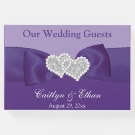 パープル結婚フローラズゲストブック ゲストブック
