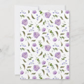 パープル結婚フローラリハーサルディナー招待状 招待状 (裏面)