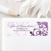 パープル結婚フローラ差出人住所ラベル ラベル (インサイチュ)