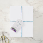 パープル結婚フローラ感謝していのあなた ギフトタグ (より糸付き)