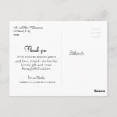 パープル結婚フローラ感謝していのあなた ポストカード (裏面)