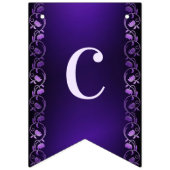 パープル結婚フローラ旗 バンティングフラッグ (第1の旗)