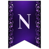 パープル結婚フローラ旗 バンティングフラッグ (第3の旗)