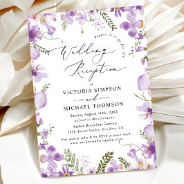 パープル結婚フローラ結婚式 招待状