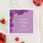 パープル結婚フローラ記念日ナプキンス スタンダードランチョンナプキン (インサイチュ)