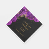 パープル結婚フローラ記念日ナプキンス スタンダードランチョンナプキン (角)