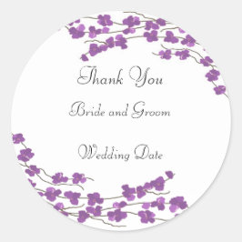 パープル結婚ブロッサム ラウンドシール