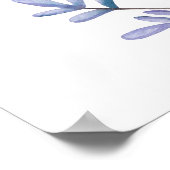 パープル結婚プリント。スミレ花ウェルカムサイン ポスター (角)