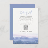 パープル結婚マウンテンズウィングウェルQRコード エンクロージャーカード (正面/裏面)