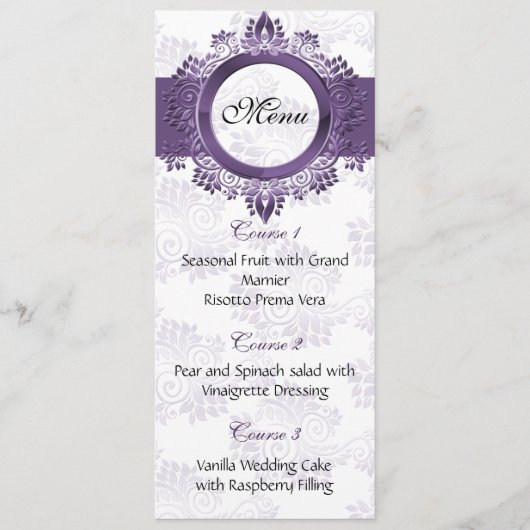 パープル結婚メニュー メニュー (正面)