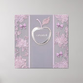 パープル結婚レースAIアートのギフトクリスタル キャンバスプリント (正面)