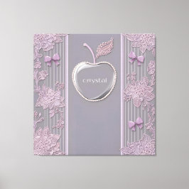 パープル結婚レースAIアートのギフトクリスタル キャンバスプリント