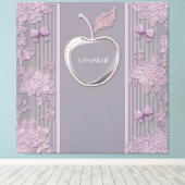 パープル結婚レースAIアートのギフトクリスタル キャンバスプリント (インサイチュ (ウッドフロア))