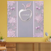 パープル結婚レースAIアートのギフトクリスタル キャンバスプリント (インサイチュ (リビング))